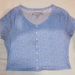 Aero -Blue floral blouse